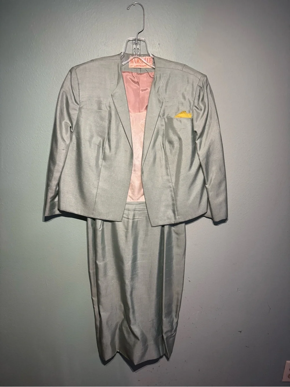 Light Gray Women's Suit Jacket and Skirt Set